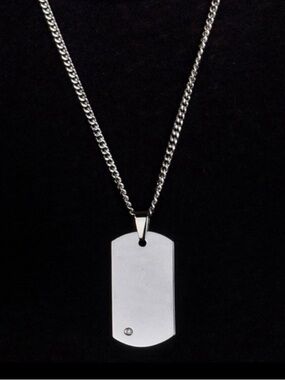 N127 STEEL Chisel preowned dog tag unisex engravable 22”
